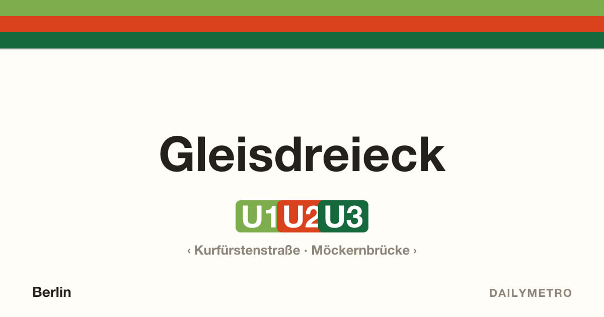 Station Gleisdreieck · Linien U1, U2, U3