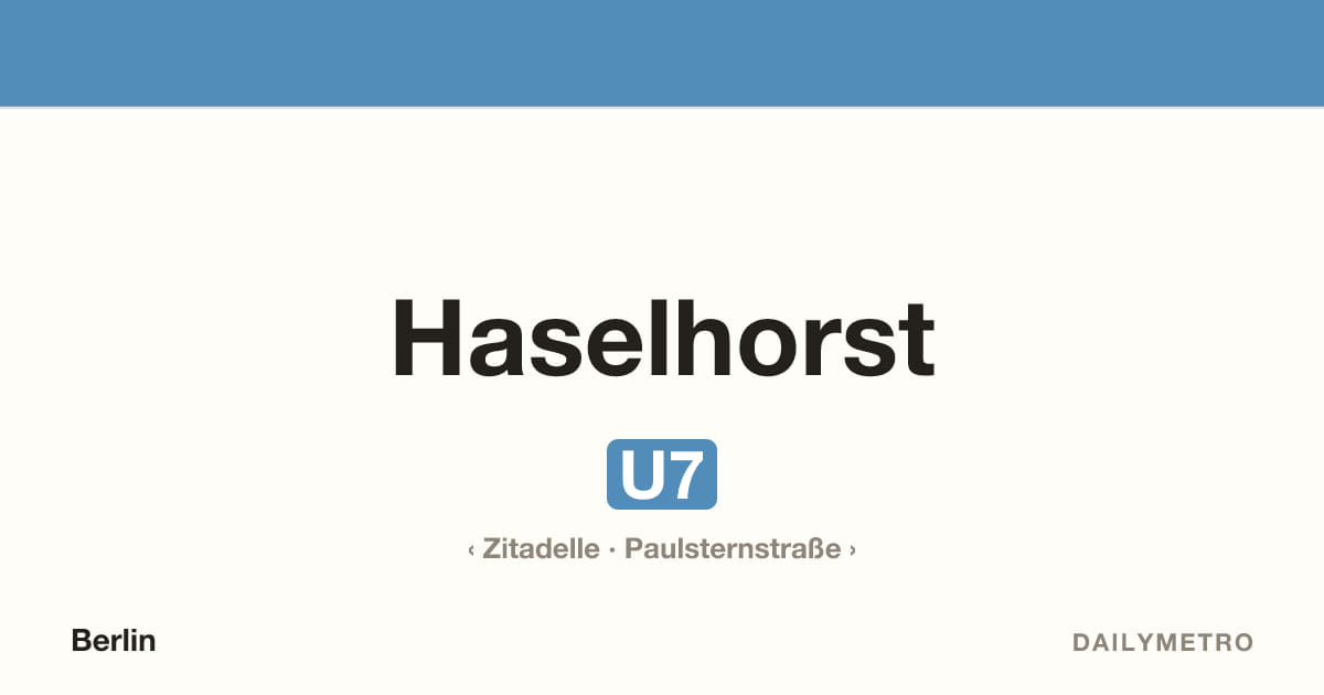 Haselhorst station · Lines U7