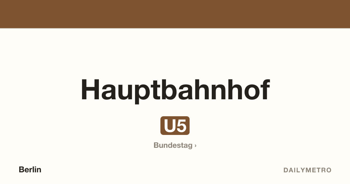 Station Hauptbahnhof · Linien U5