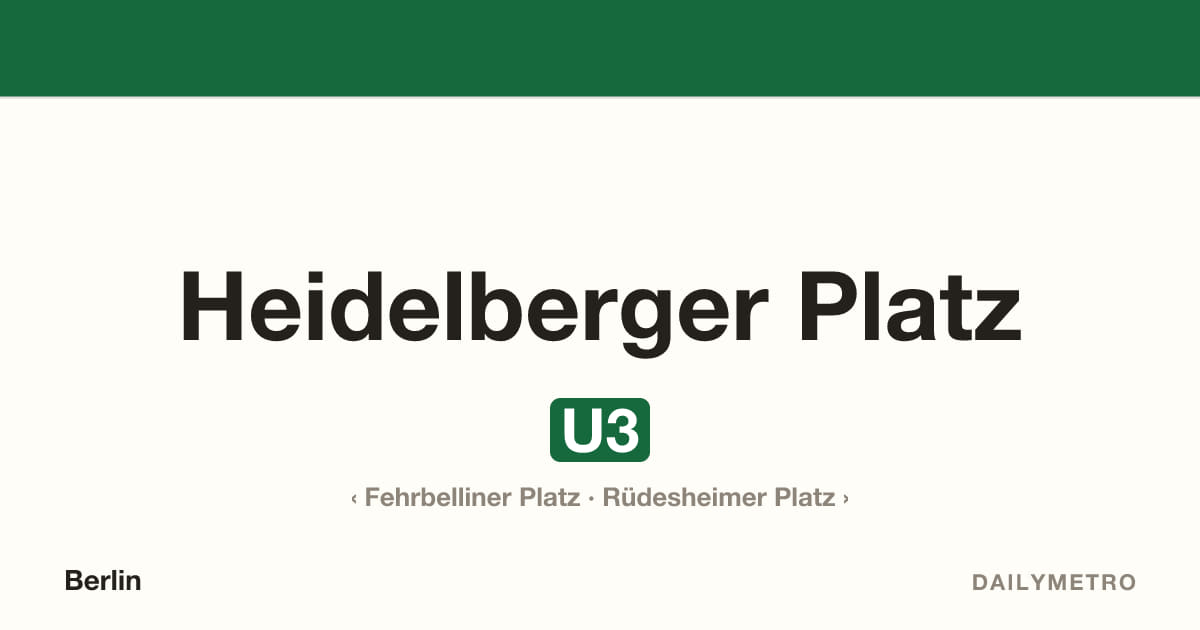 Station Heidelberger Platz · Linien U3