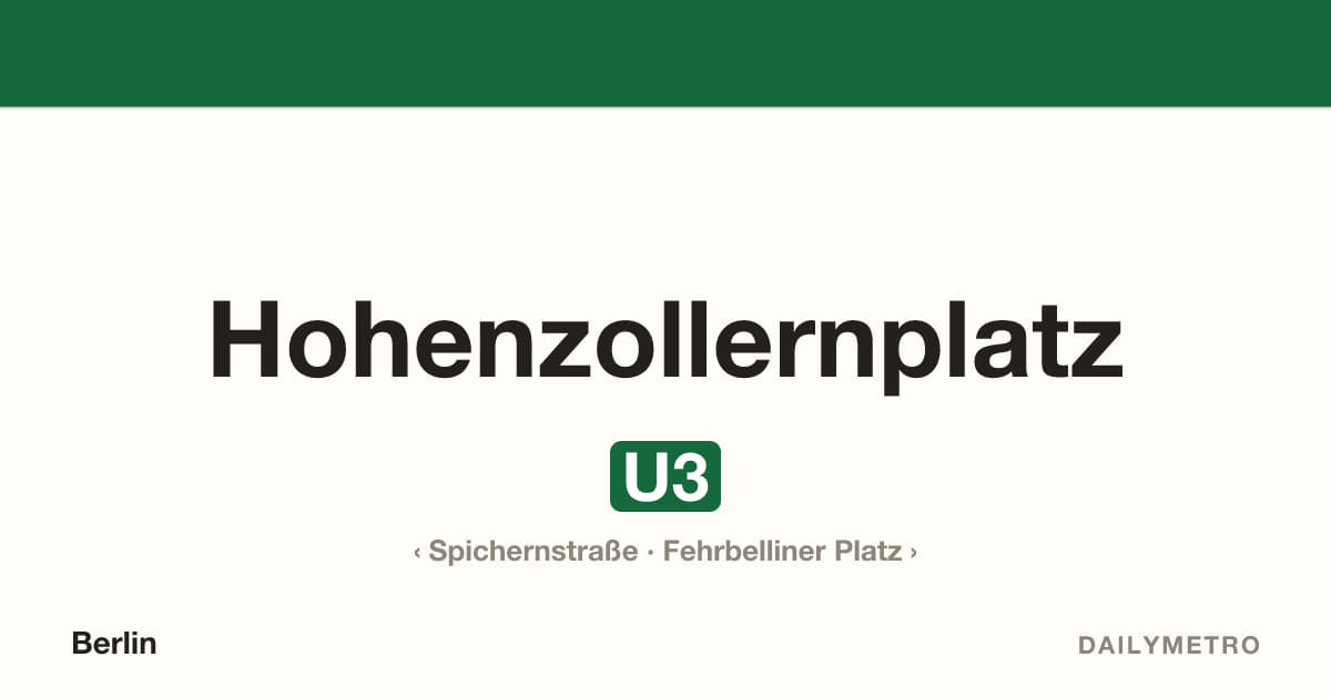 Station Hohenzollernplatz · Linien U3