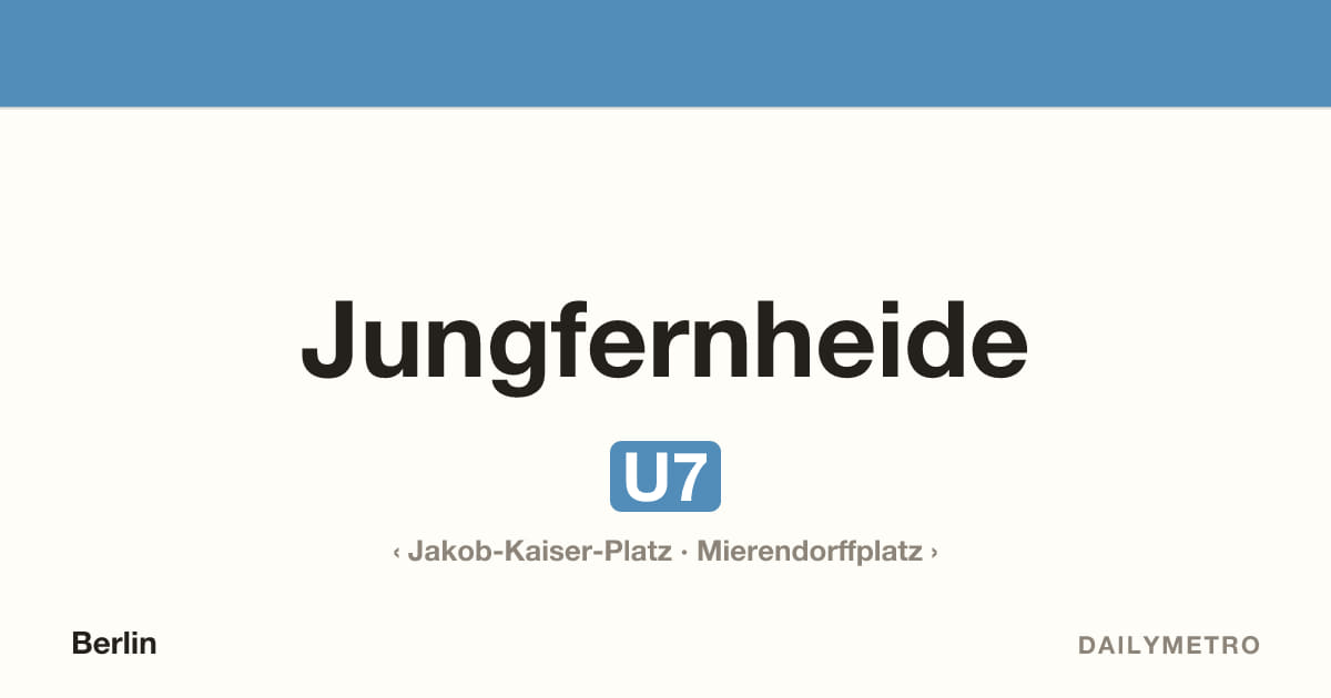 Jungfernheide station · Lines U7