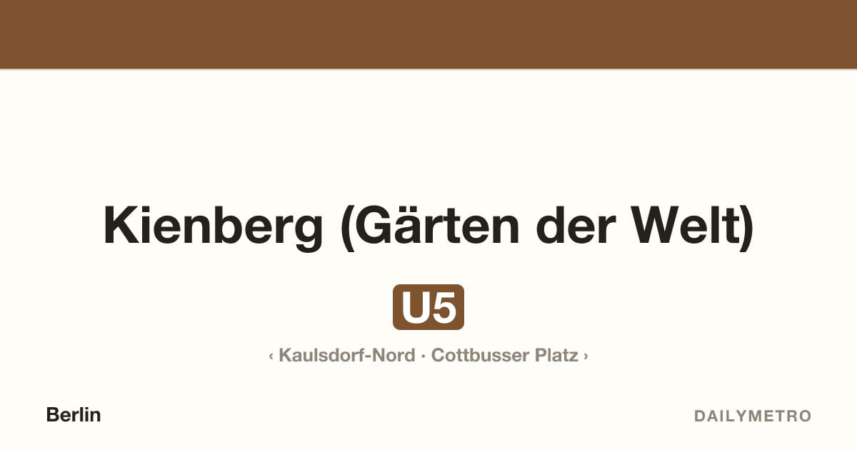 Station Kienberg (Gärten der Welt) · Linien U5