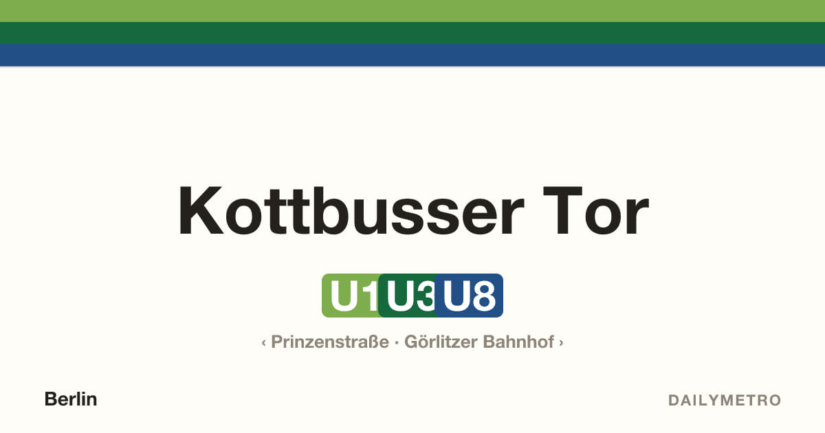 Station Kottbusser Tor · Linien U1, U3, U8