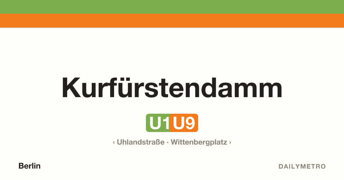 Kurfürstendamm station · Lines U1, U9