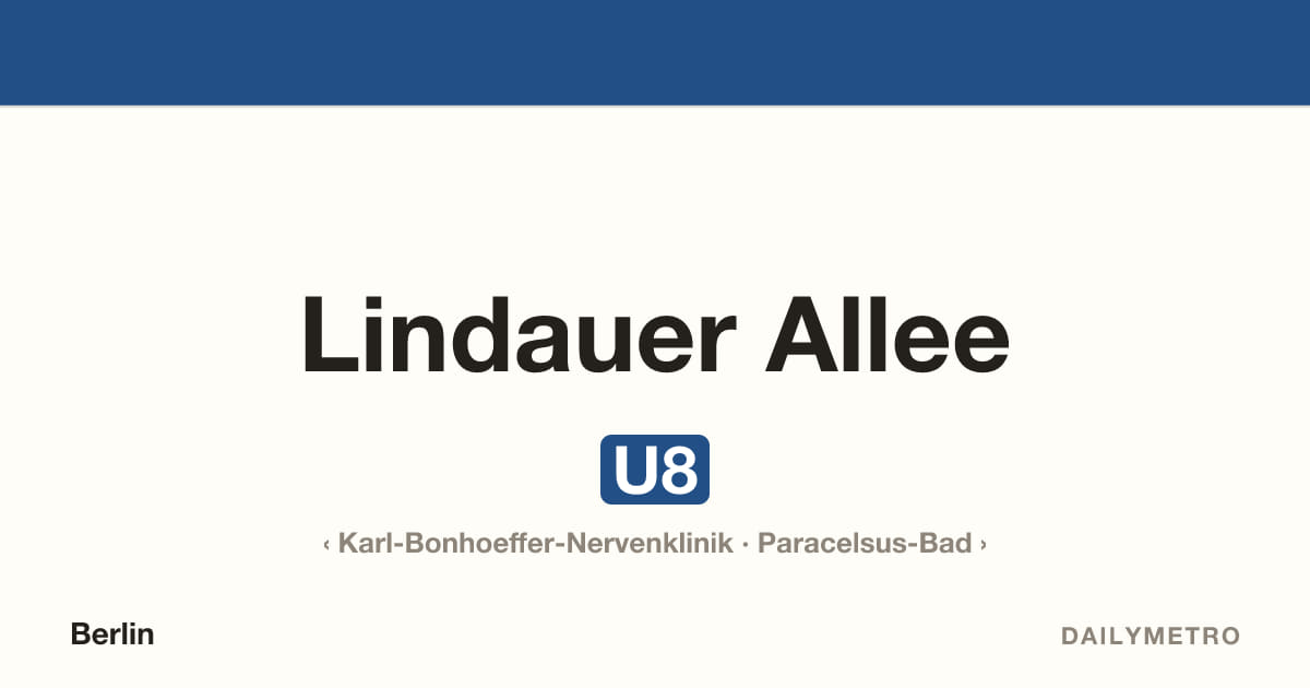 Station Lindauer Allee · Linien U8