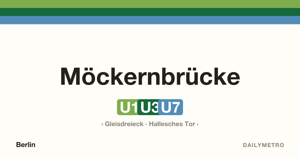 Station Möckernbrücke · Linien U1, U3, U7