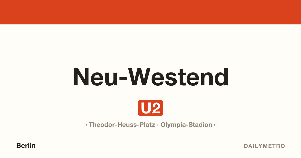 Station Neu-Westend · Linien U2