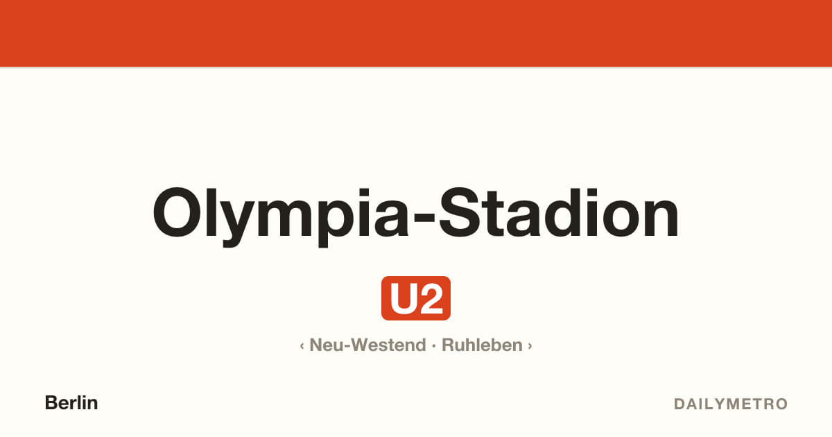 Station Olympia-Stadion · Linien U2