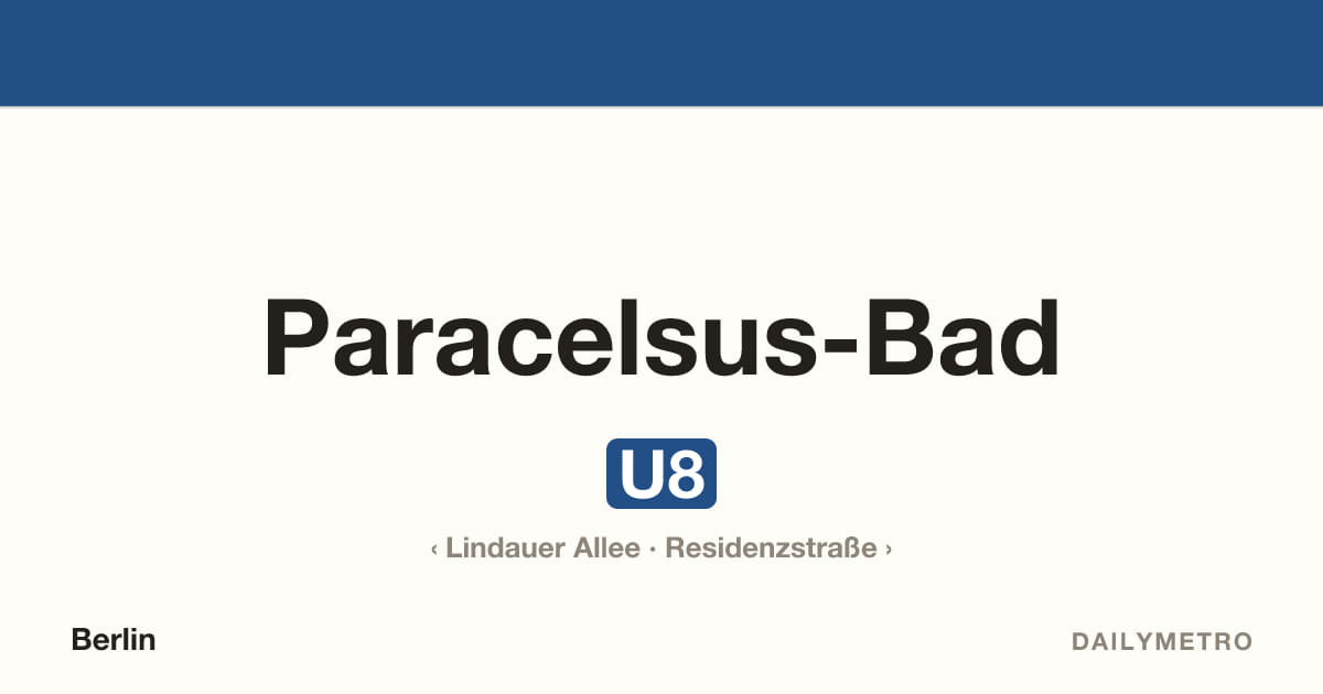 Station Paracelsus-Bad · Linien U8