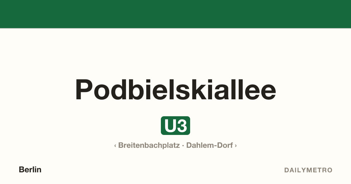 Podbielskiallee station · Lines U3