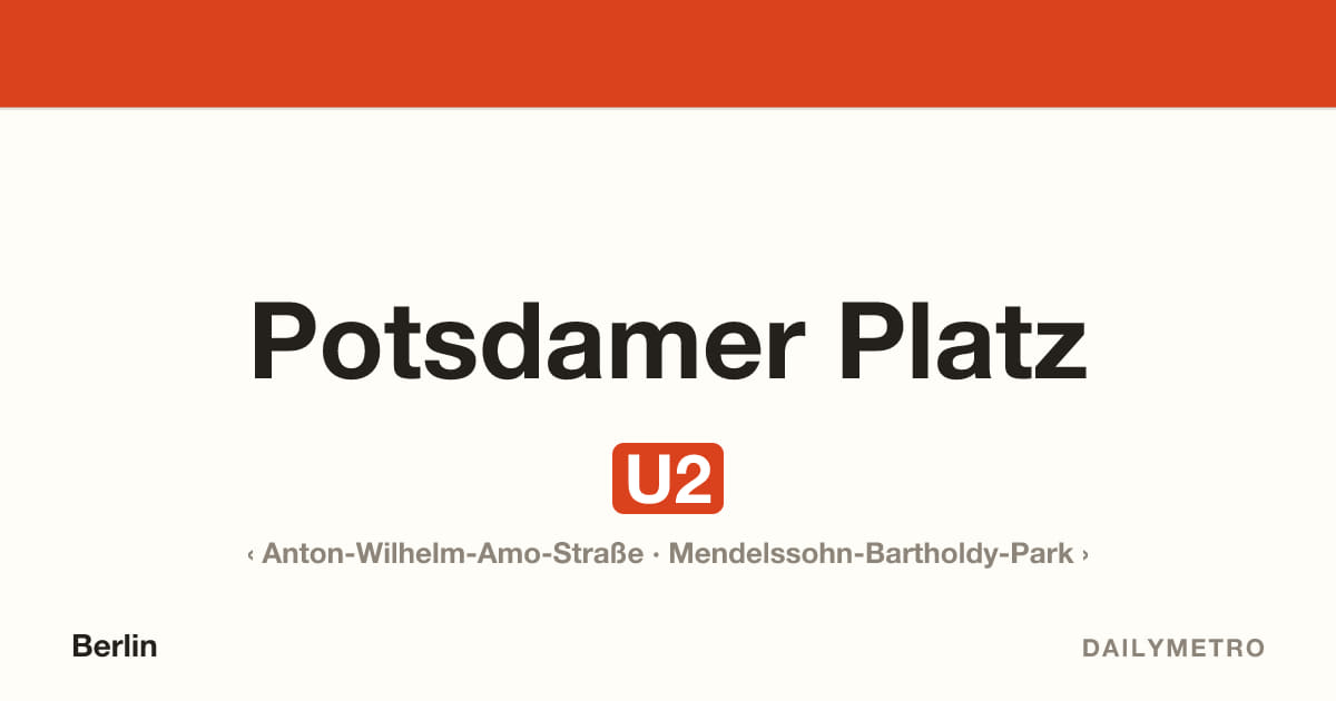 Station Potsdamer Platz · Linien U2