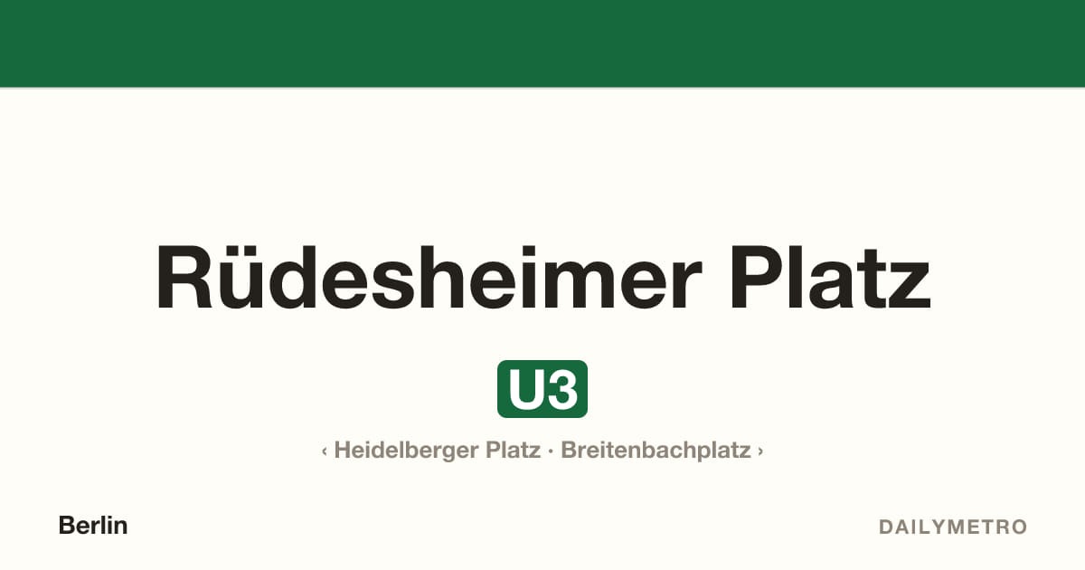 Station Rüdesheimer Platz · Linien U3
