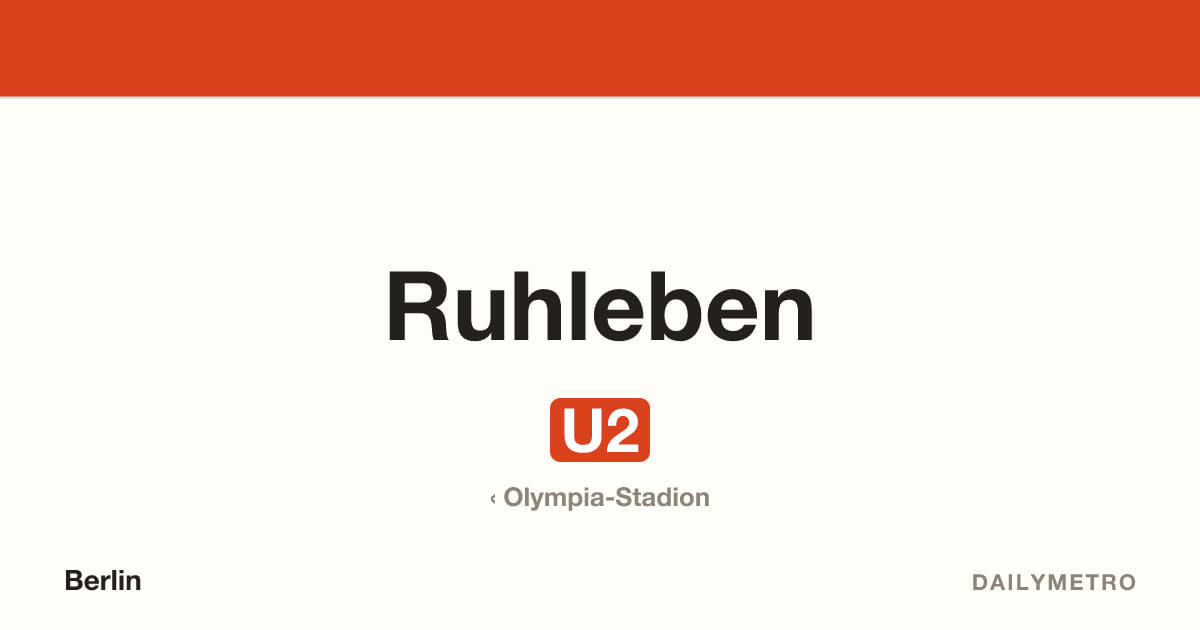 Station Ruhleben · Linien U2