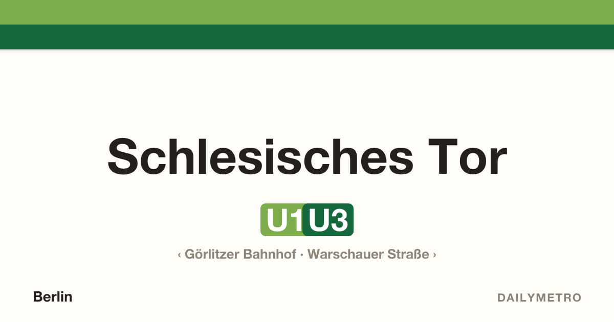 Station Schlesisches Tor · Linien U1, U3