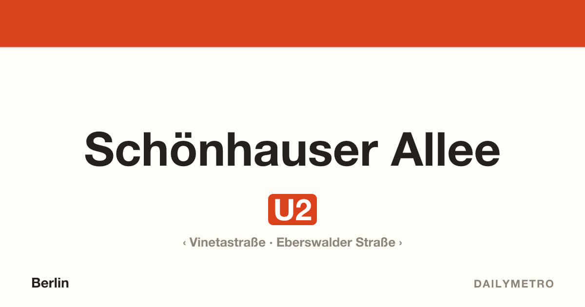 Station Schönhauser Allee · Linien U2