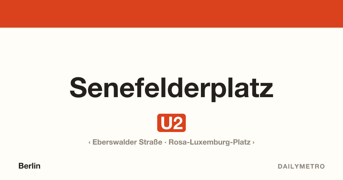Station Senefelderplatz · Linien U2