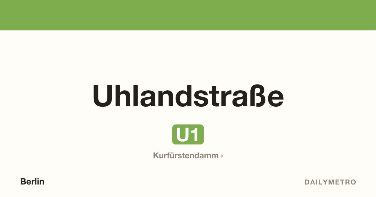 Uhlandstraße station · Lines U1