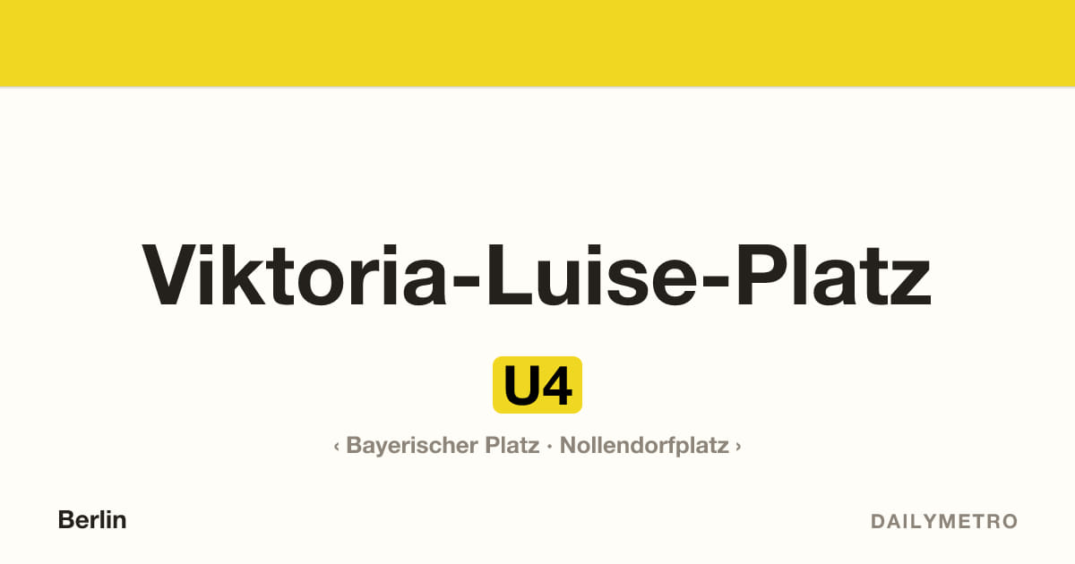 Station Viktoria-Luise-Platz · Linien U4