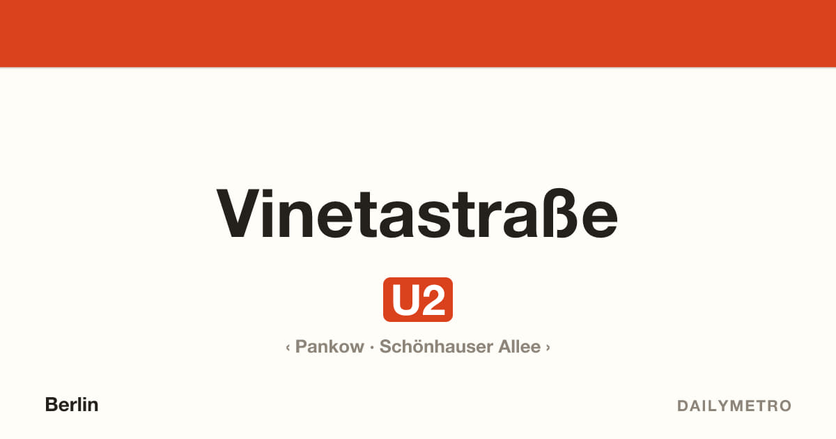 Vinetastraße station · Lines U2
