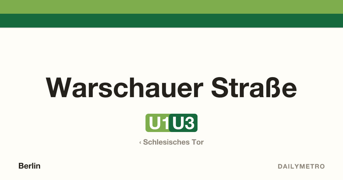 Warschauer Straße station · Lines U1, U3