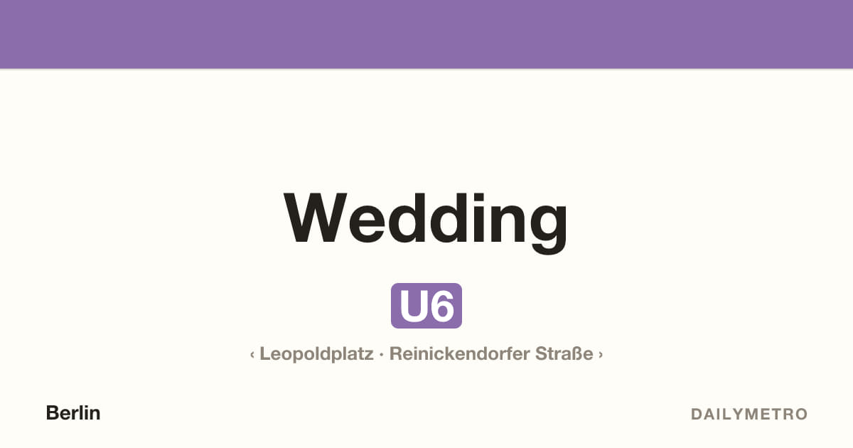 Station Wedding · Linien U6
