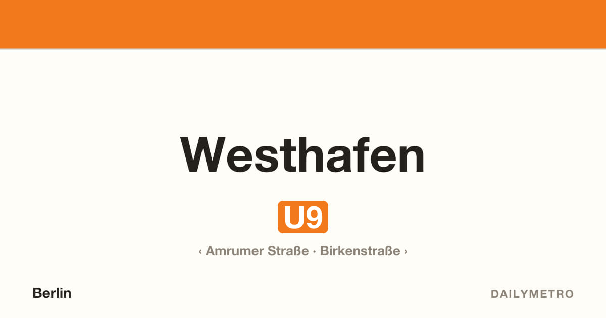 Station Westhafen · Linien U9