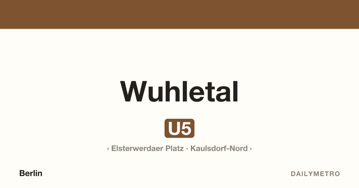 Wuhletal station · Lines U5