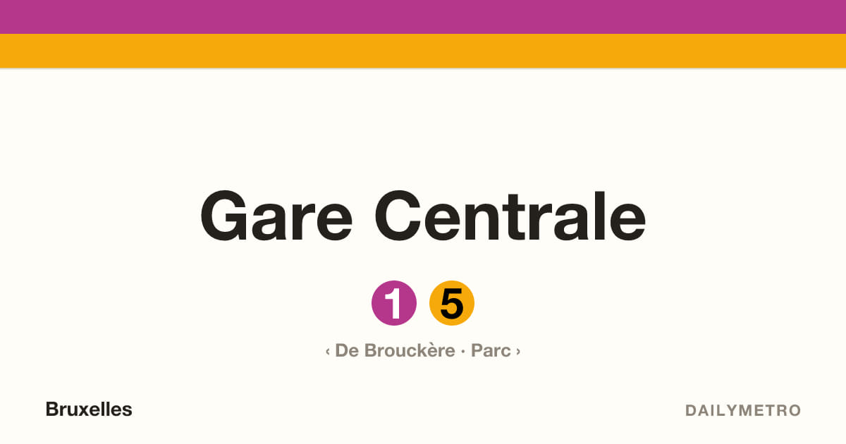 Station Gare Centrale · Lignes 1, 5
