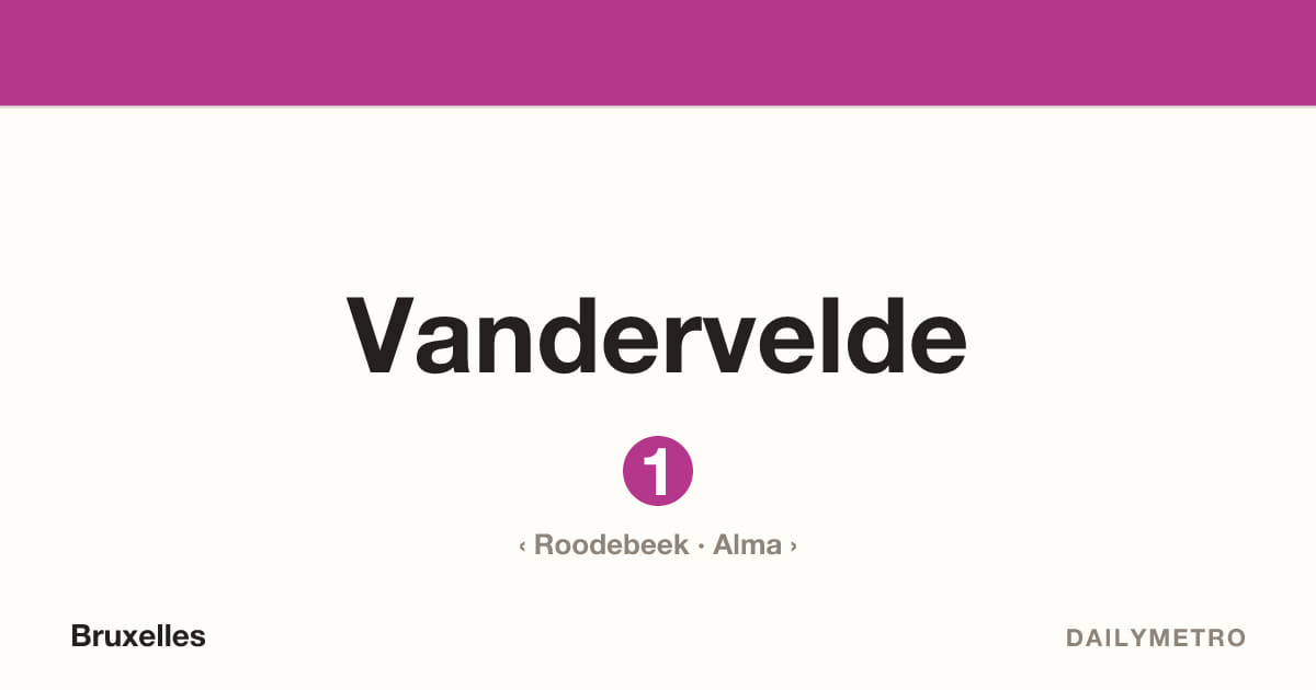 Station Vandervelde · Lignes 1