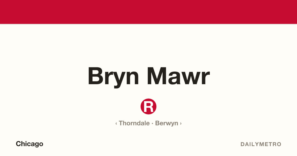 Bryn Mawr station · Lines Red