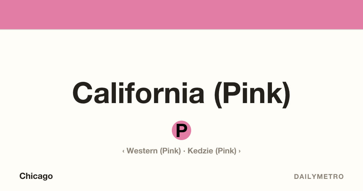 California (Pink) station · Lines Pink
