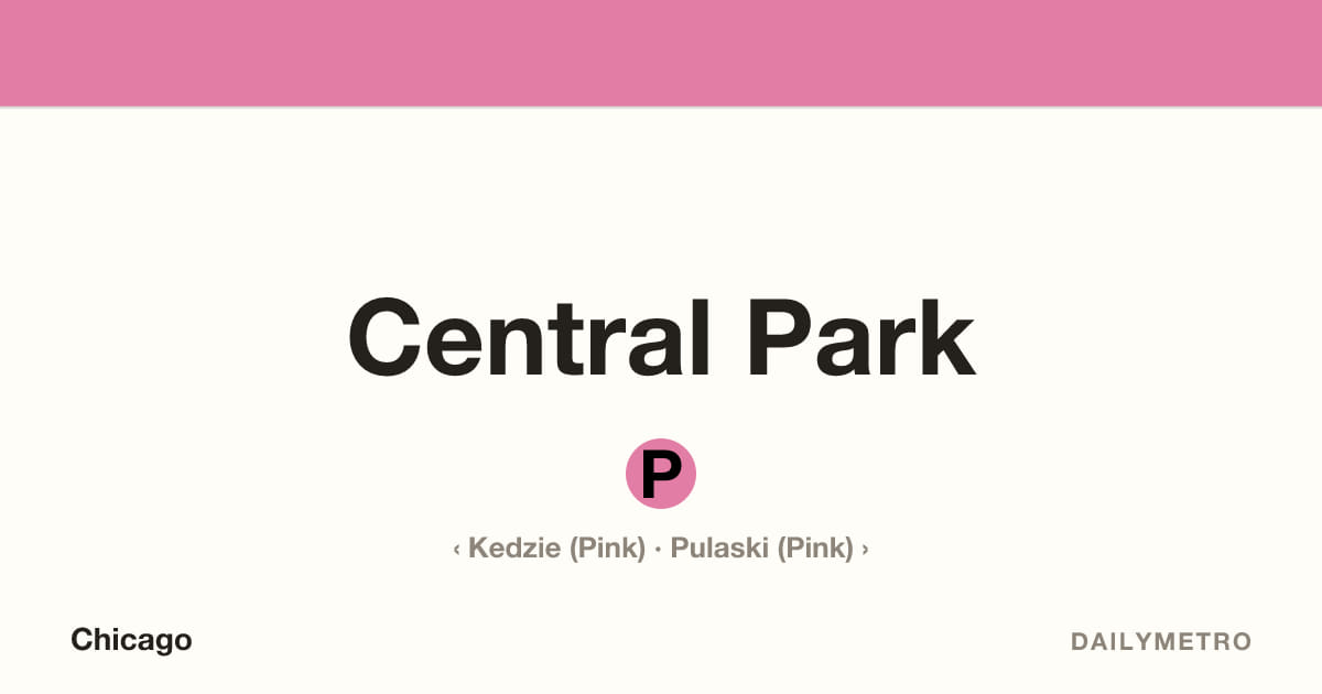 Central Park station · Lines Pink
