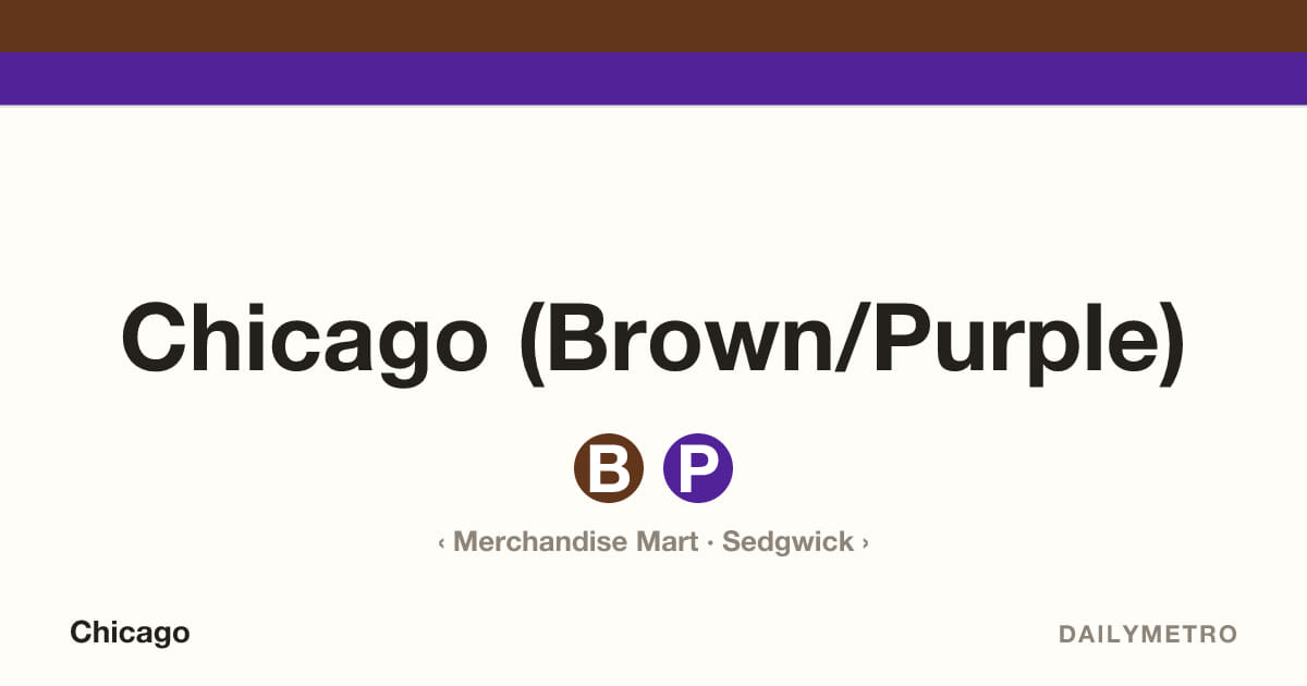 Chicago (Brown/Purple) station · Lines Brown, Purple