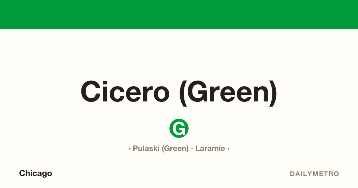 Cicero (Green) station · Lines Green