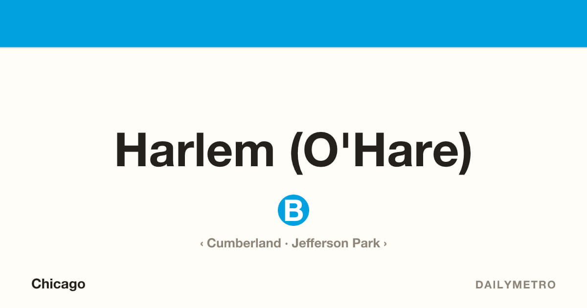 Harlem (O'Hare) station · Lines Blue