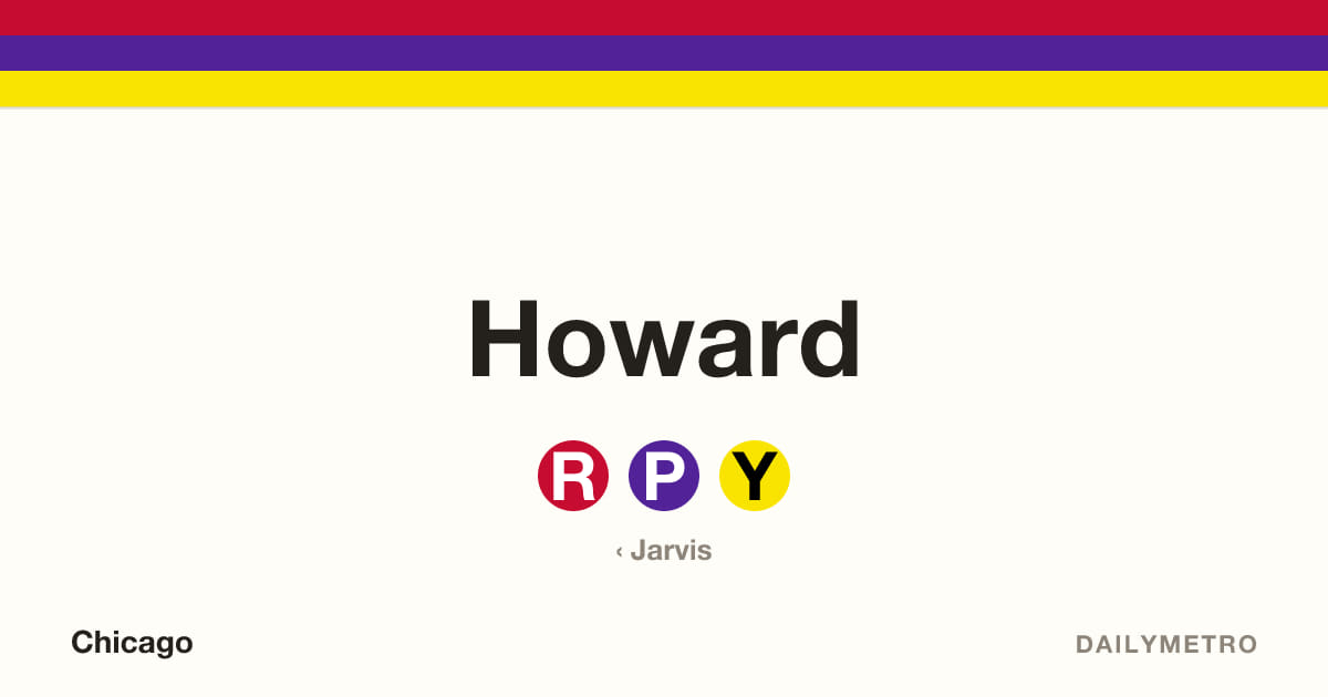 Howard station · Lines Red, Purple, Yellow