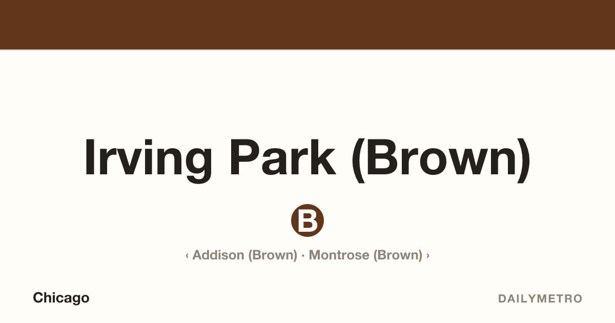 Irving Park (Brown) station · Lines Brown