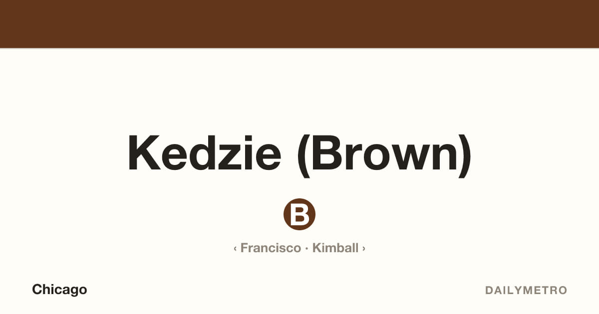 Kedzie (Brown) station · Lines Brown