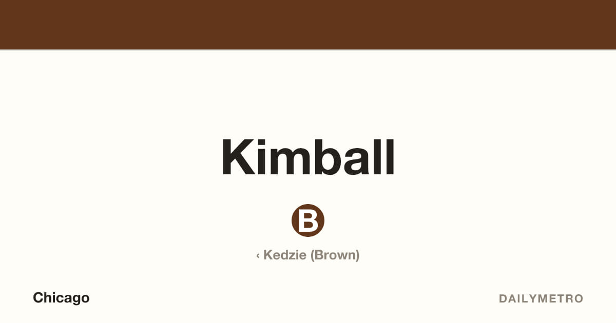 Kimball station · Lines Brown