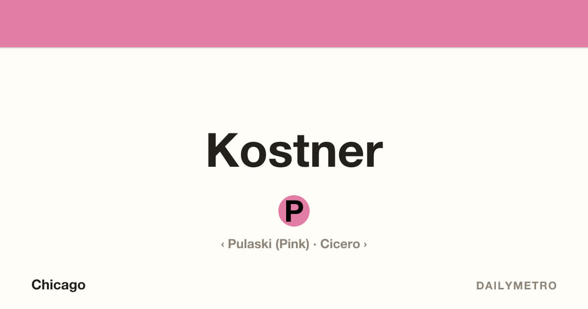 Kostner station · Lines Pink