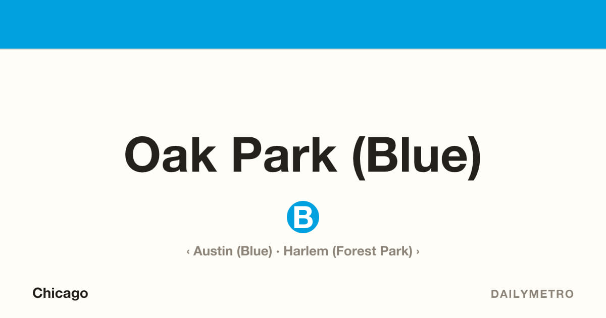 Oak Park (Blue) station · Lines Blue