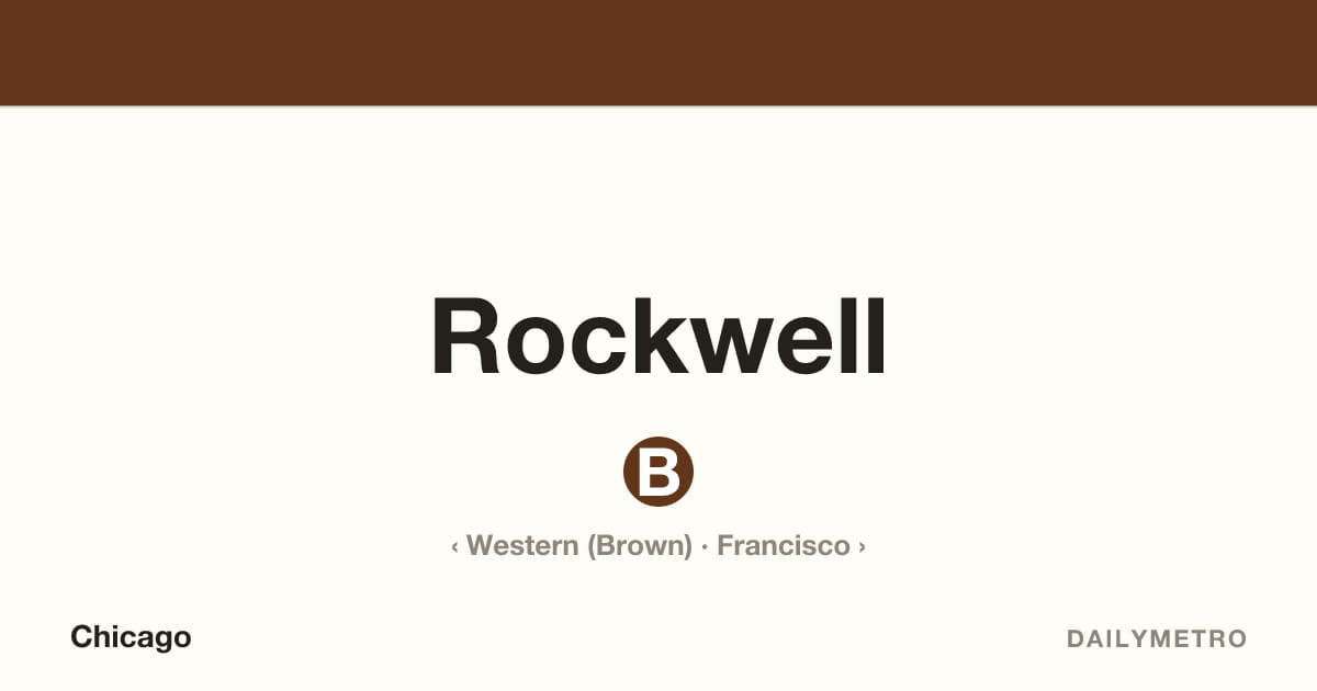 Rockwell station · Lines Brown