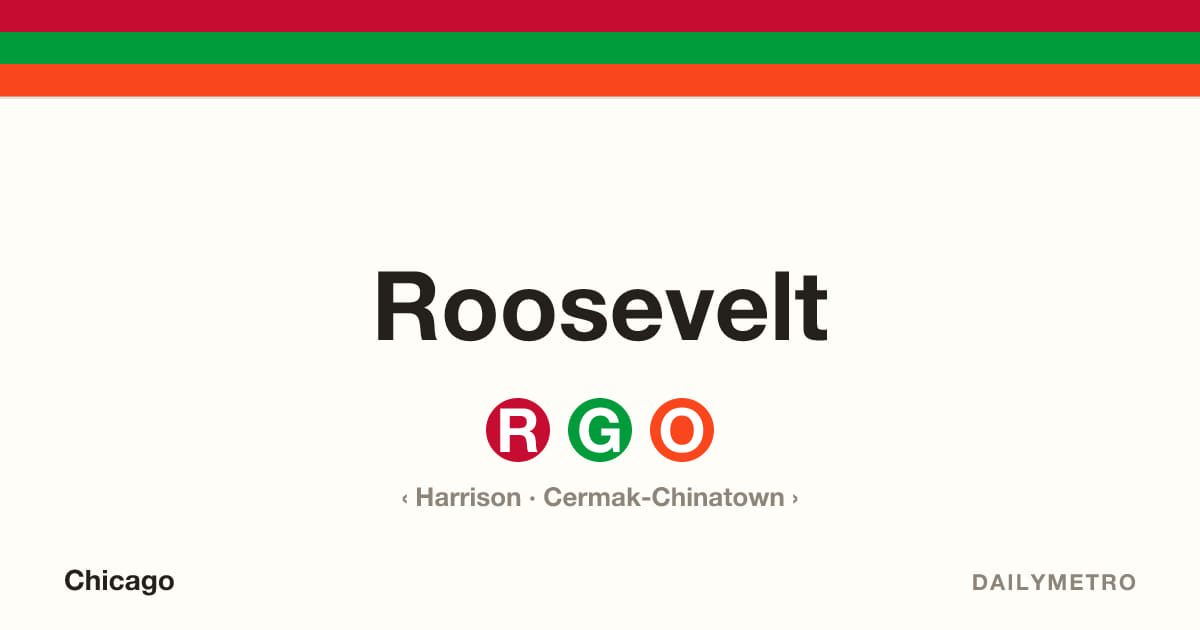 Roosevelt station · Lines Red, Green, Orange
