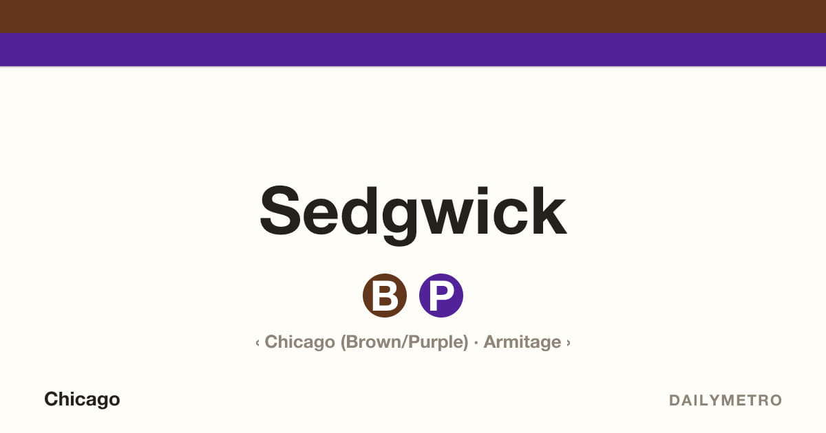 Sedgwick station · Lines Brown, Purple