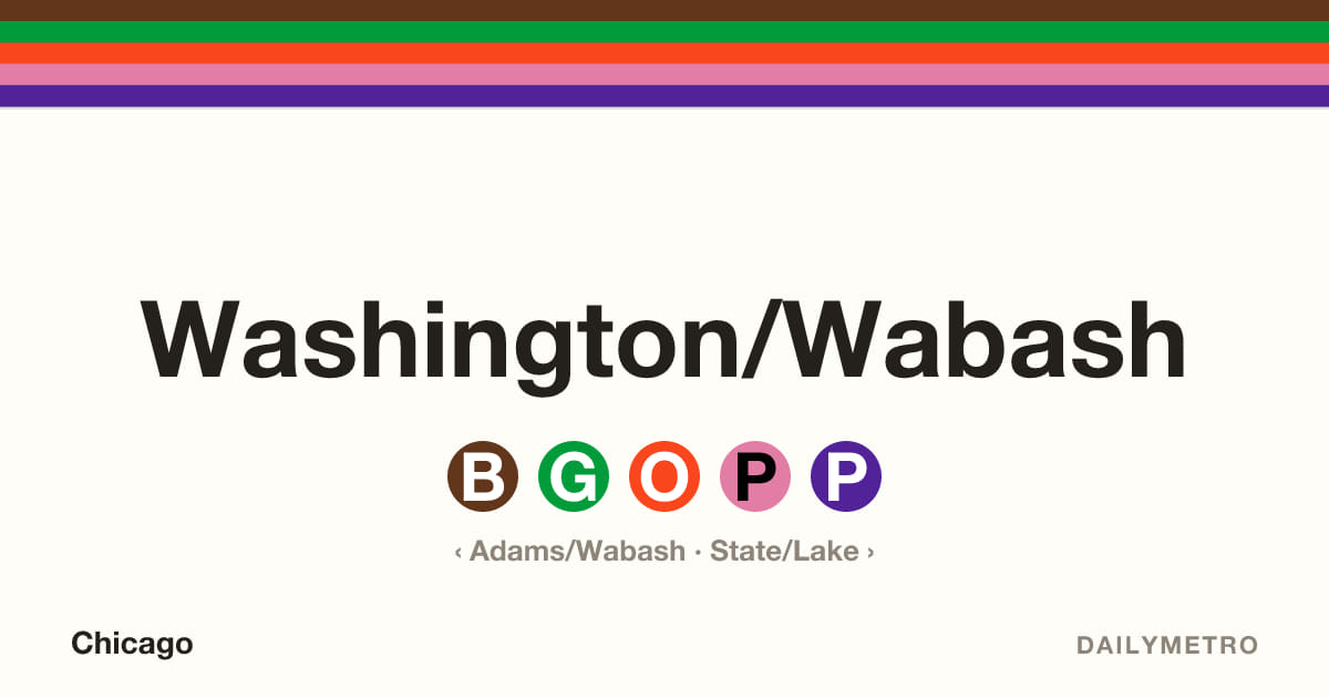 Washington/Wabash station · Lines Brown, Green, Orange, Pink, Purple