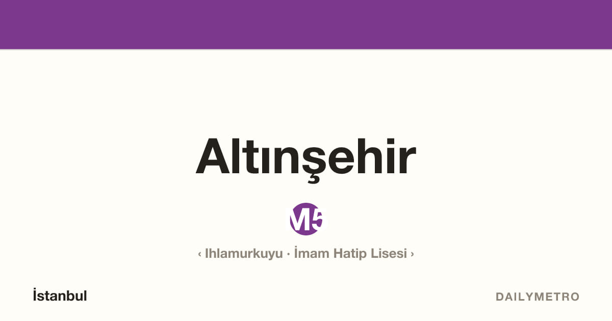 Altınşehir station · Lines M5