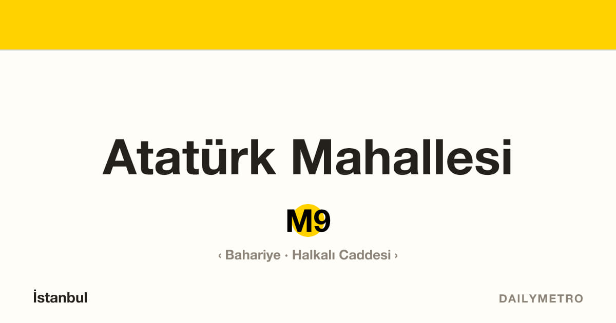 Atatürk Mahallesi station · Lines M9