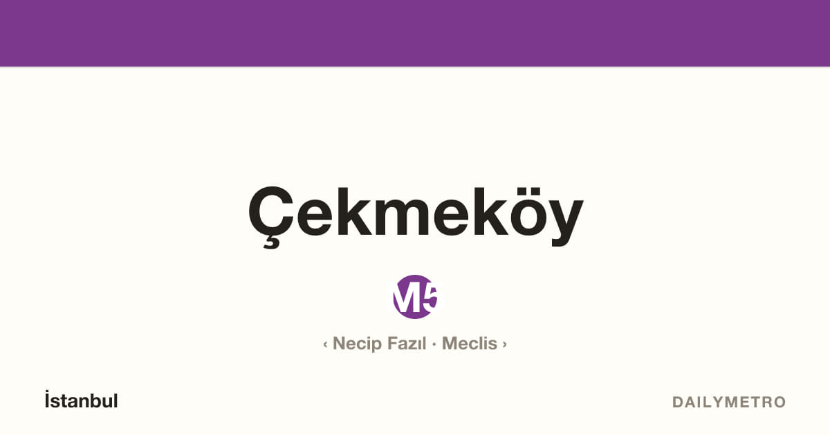 Çekmeköy station · Lines M5