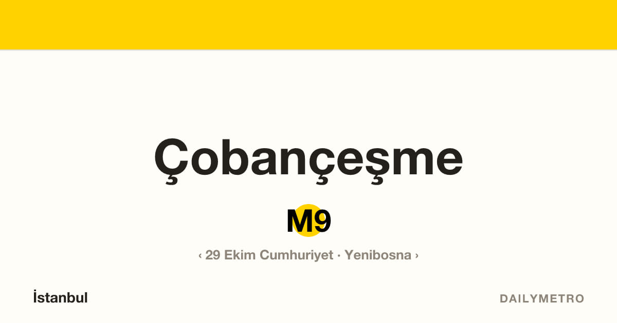 Çobançeşme station · Lines M9
